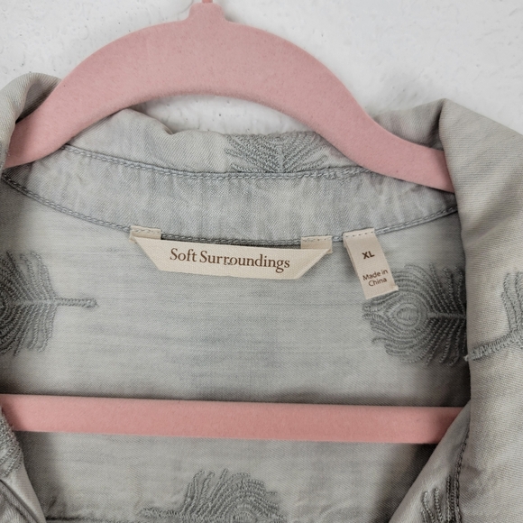 Soft Surroundings Paisley Park Lyocell Peacock Tunic Dress Gray XL - Picture 4 of 7